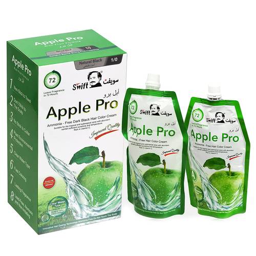 SWIFT Apple Pro Natural Black Hair Dye 500ml | 100% Gray Coverage