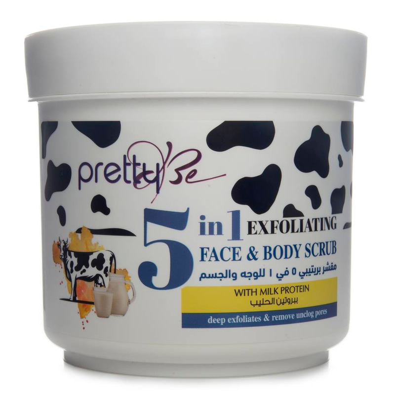 Pretty Be 5 in 1 Face and Body Scrub, Exfoliating, With Milk Protein - 550ml