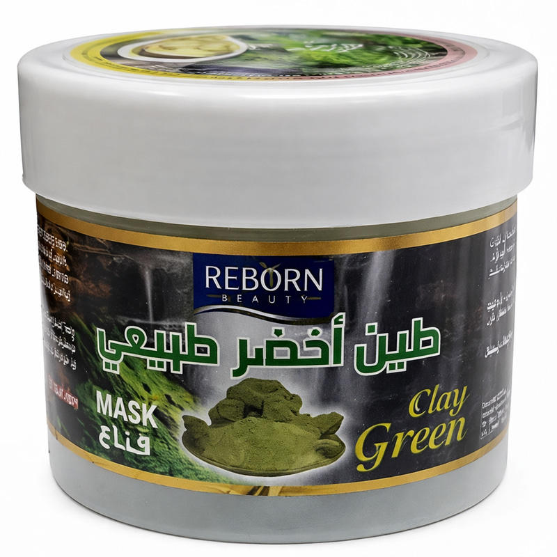 ماسك الطين الأخضر للوجه ريبورن 500 مل