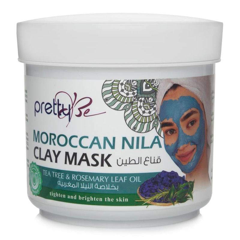 Moroccan Nila Clay Mask With Tea Tree and Rosemary Leaf Oil - Tighten and Brighten the Skin 600ml - PrettyBe