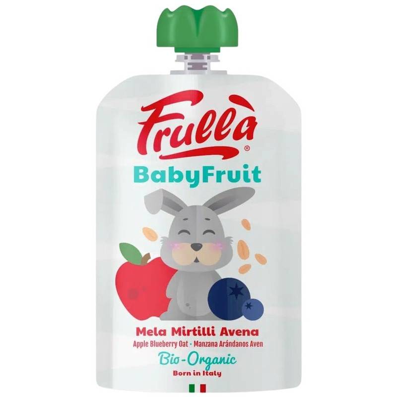 ORGANIC APPLE, BLUEBERRY & OAT BABY FRUIT PUREE 