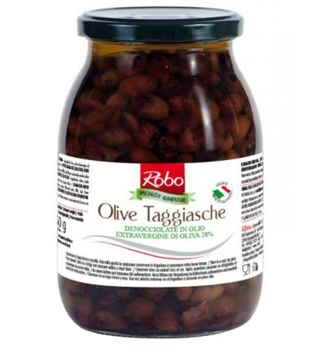 PITTED TAGGIASCA OLIVE IN EXTRA VIRGIN OLIVE OIL 