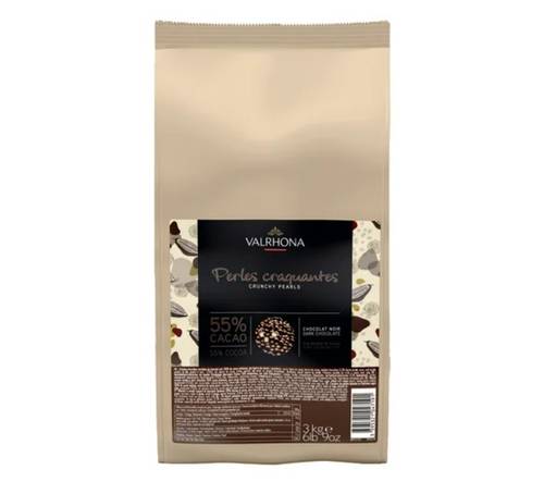 DARK CHOCOLATE CRUNCHY PEARLS (55%) 