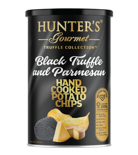 BLACK TRUFFLE & PARMESAN POTATO CHIPS (CAN) 