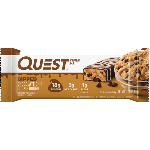 DIPPED CHOCOLATE CHIPS COOKIE DOUGH PROTEIN BAR 