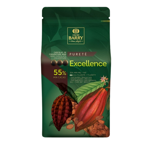 حبوب شوكولاته داكنة (55%) 