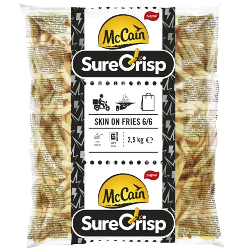 SURECRISP FRIES (SKIN ON) 6X6 
