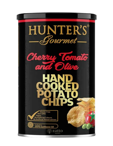 CHERRY TOMATO & OLIVE POTATO CHIPS (CAN) 