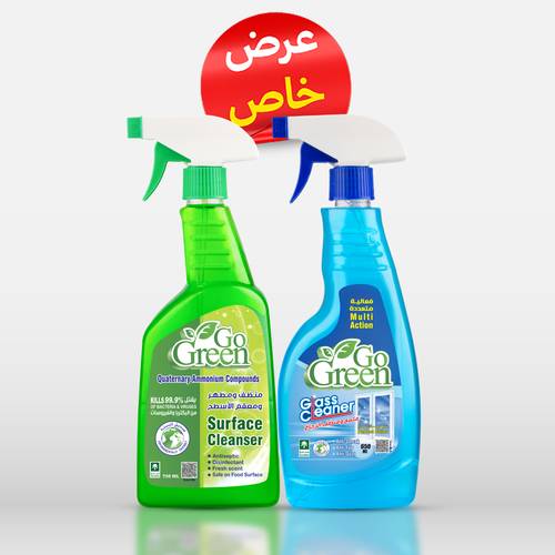 مطهر ومعقم الأسطح 750 ملي  و  ملمع الزجاج 650 ملي