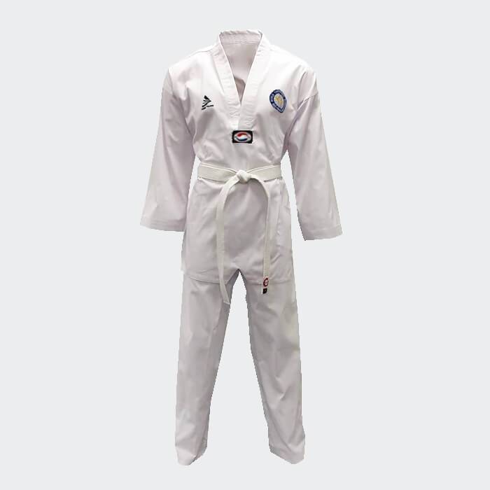 TAEKWONDO WHITE V NECK UNIFORM W/BELT#009/110