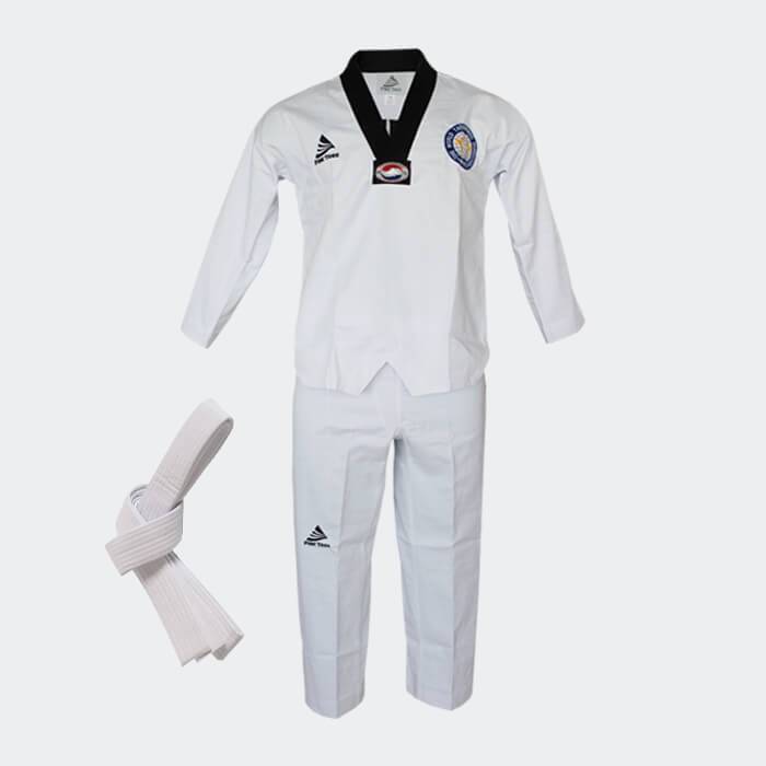 TAEKWONDO BLACK V-NECK UNIFORM W/BELT#003/109 (CHINA)