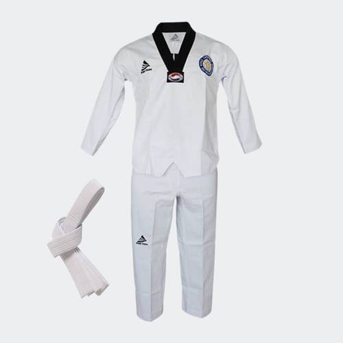 TAEKWONDO BLACK V-NECK UNIFORM W/BELT#003/109 (CHINA)