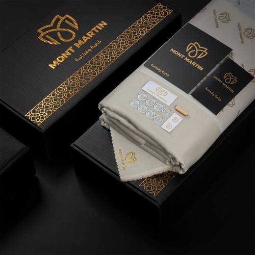 قماش شتوي رجالي لون بيج ماركة مونت مارتن MONT MARTIN