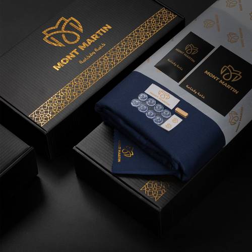 قماش شتوي رجالي لون أزرق ماركة مونت مارتن MONT MARTIN