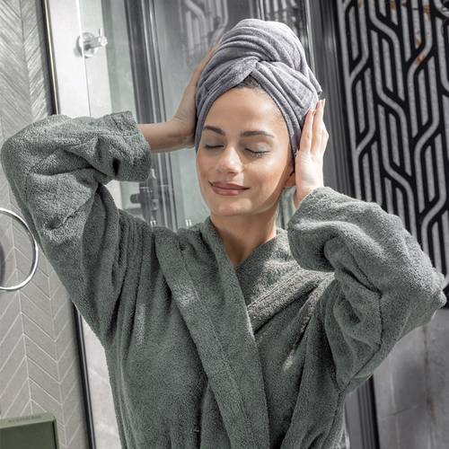 منشفة المايكروفايبر المضاعفة لتجفيف الشعر بلطف وتقليل الهيشان
