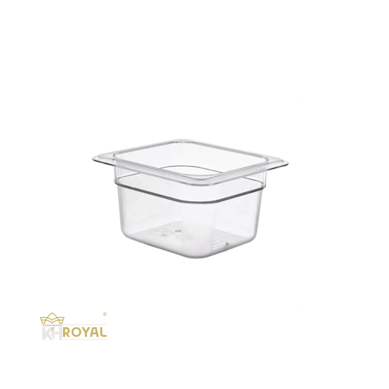  احواض بلاستيك شفاف 1/6 وغطاء