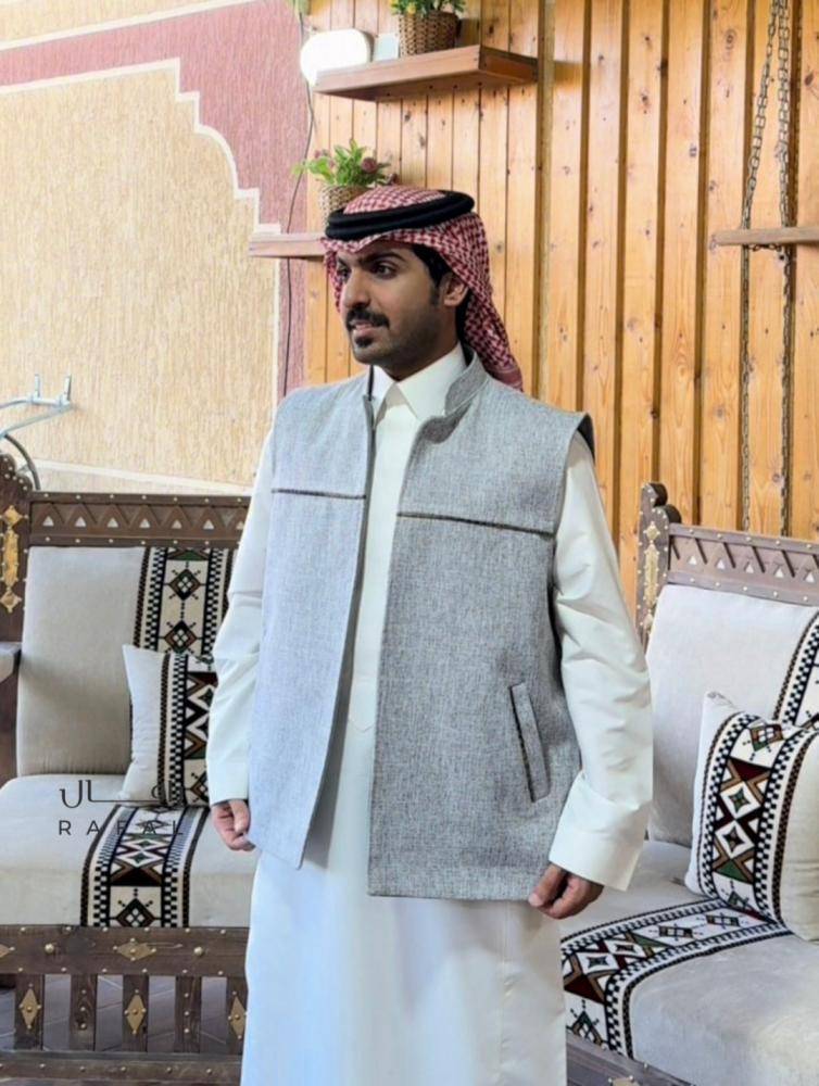 جديد سديري شتوي رصاصي فاتح - قماش شانيل وجوخ اصلي