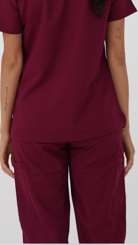 Cherokee | WW Ultra | Mid Rise Pull-on Slim Leg Cargo Pant | Wine