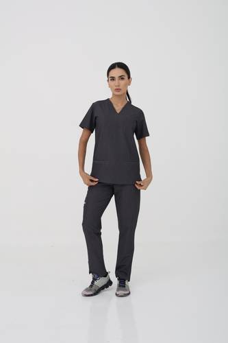 Coolmedz | Melissa| Scrub Top In Charcoal Heather