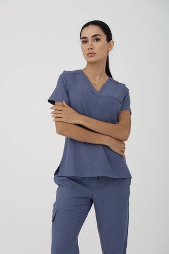 Healing Hands | Quest Collection | HH755 | Billie V-Neck scrub Top | Twilight-Blue