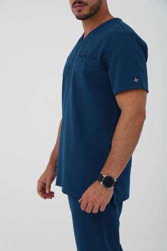 coolmedz | Lemans | Scrub Top In Caribbean Blue