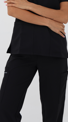 Cherokee | WW Ultra | Mid Rise Pull-on Slim Leg Cargo Pant | Black