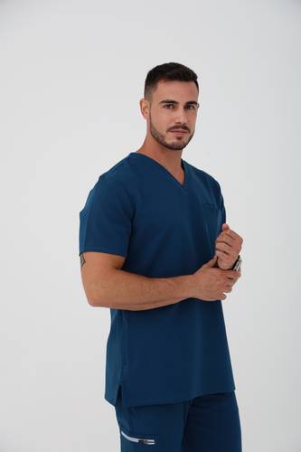 coolmedz | Lemans | Scrub Top In Caribbean Blue