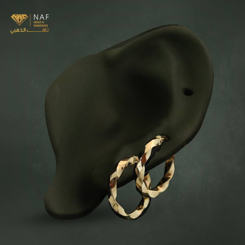 حلق ذهب إيطالي صافي عيار 18 اصفر - الوزن 2.92 جرام تقريبا