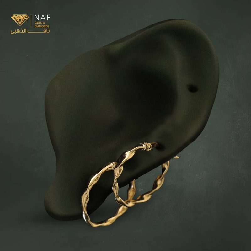 حلق ذهب صافي اصفر إيطالي عيار 18 الوزن 1.5