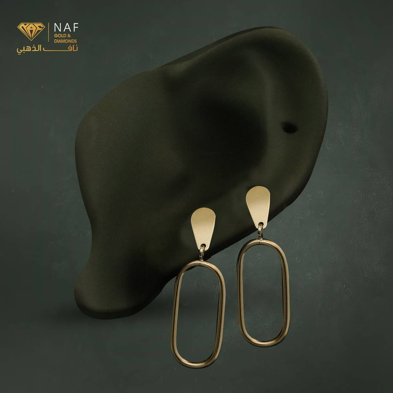 حلق ذهب إيطالي صافي عيار 18 أصفر - الوزن 1.84 جرام تقريبا