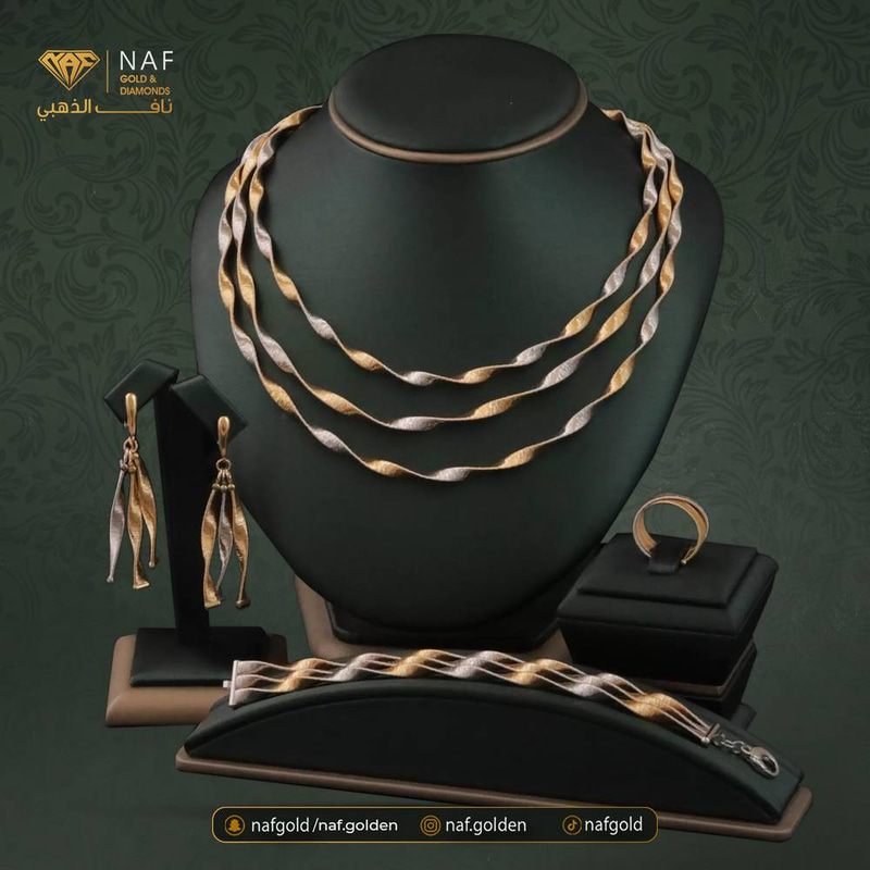 طقم زواج  إيطالي ذهب صافي مكس عيار 21 الوزن 140.08 تقريبا