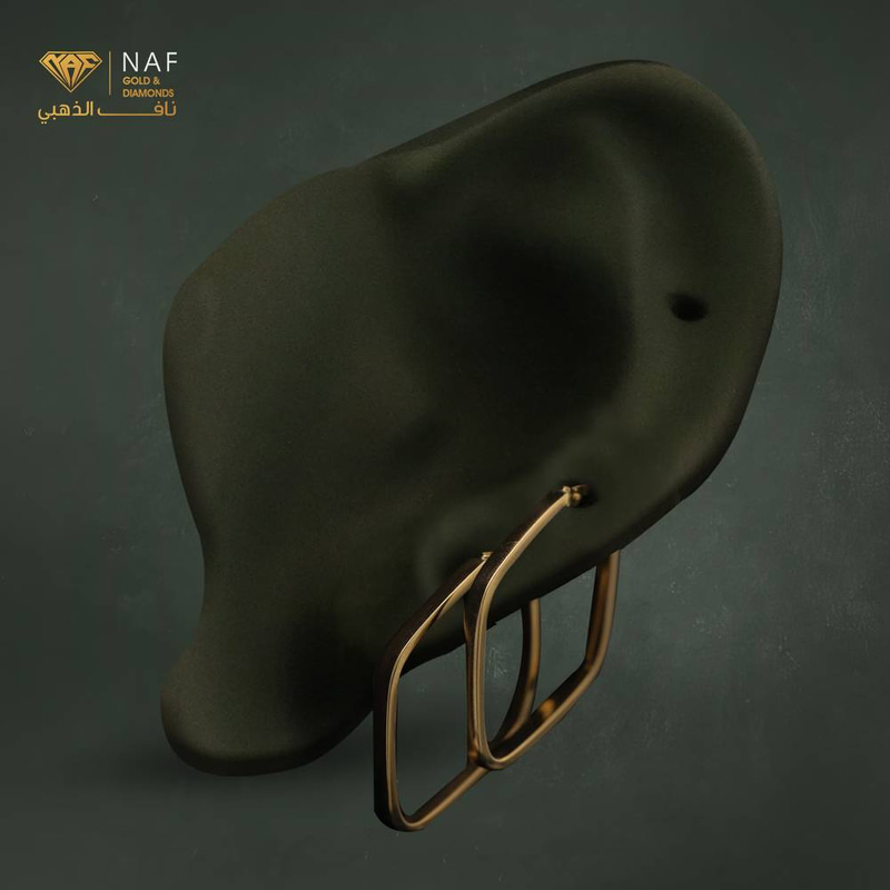 حلق ذهب صافي اصفر إيطالي عيار 18 الوزن 2.2