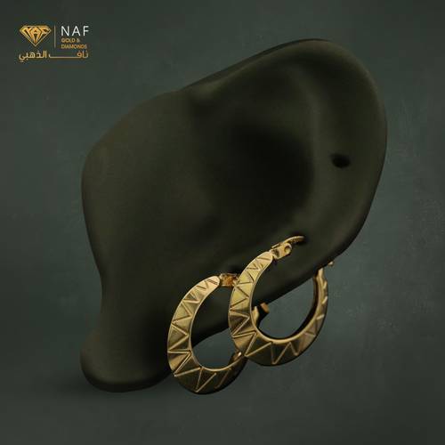 حلق ذهب صافي عيار18 وزن 2.2