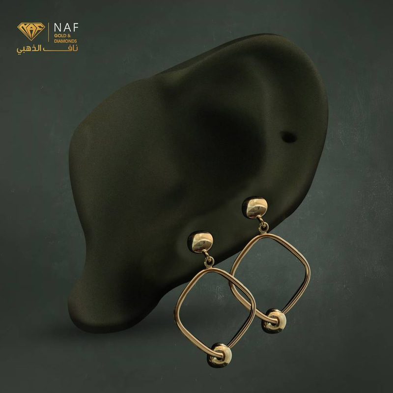 حلق ذهب اصفر إيطالي صافي عيار 18 - الوزن 2 جرام تقريبا 