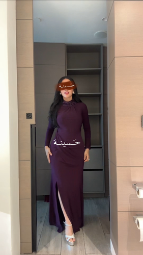 فستان ناعم موف بقصه ساق