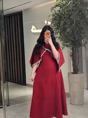 فستان سهره ناعم قطعتين احمر 