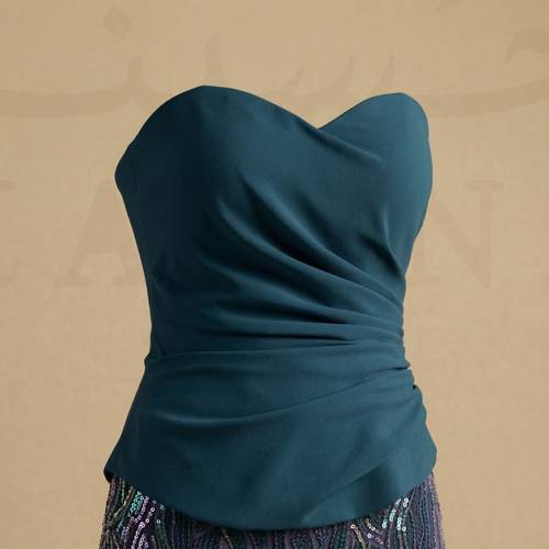 فستان سهرة كورسيه بشال 