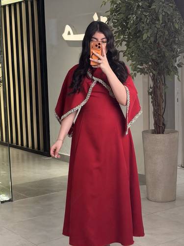 فستان سهره ناعم قطعتين احمر 