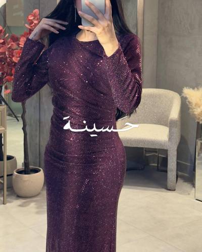 فستان موف لماع