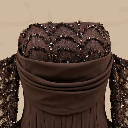 فستان سهرة دانتيل مطرّز بكورسيه