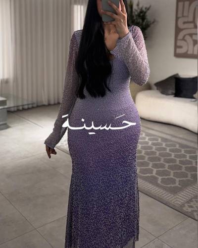 فستان خرز بنفسجي