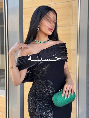 فستان سهره اسود اوف شولدر نقش جانبي