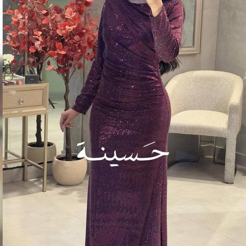فستان موف لماع