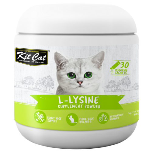 Kit Cat Cat Supplements Lysine Powder for Respiratory Health | 30 Sachets x 5g