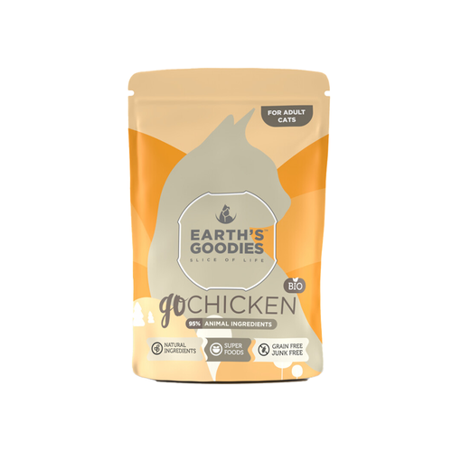 Earth's Goodies goCHICKEN, Organic chicken with superfoods Cats 85g