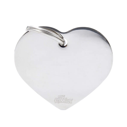 MF Tags Basic Chrome Big Heart