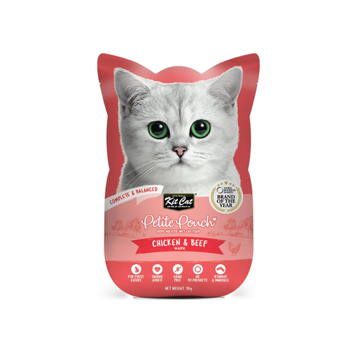 Kitcat Petite Pouch Complete Food-Chicken & Beef | 70g