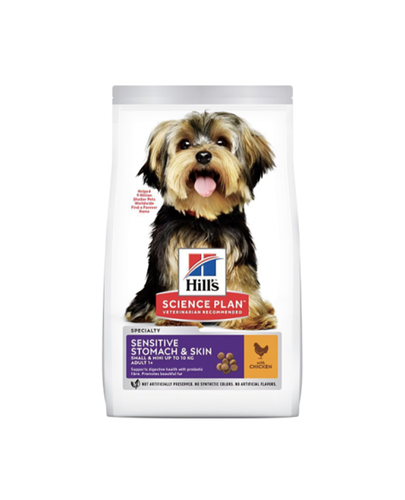 Hill's SP Sensitive Stomach & Skin Adult Small & Mini Dog Food with Chicken1.5Kg