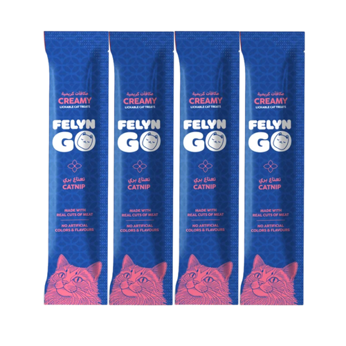 Felyn Go Creamy Lickable Treats Catnip Sachet 4x15g