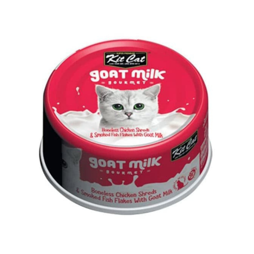 Kit Cat Boneless Chicken Shreds & Smoked Fish Flakes With Goat Milk 70g